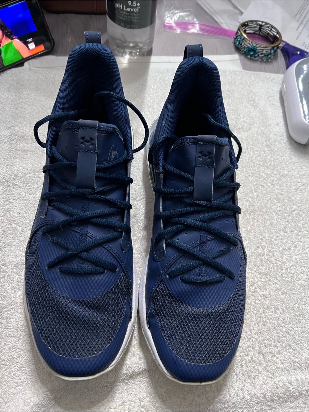 Under Armour Curry 7 Team Basketball Shoes Mens 10.5 Navy Blue 3023838-408